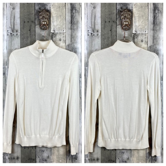 Vineyard Vines Woman’s White 1/4 Zip Sweater Size Medium. - Picture 10 of 11